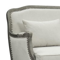 Acme Furniture Upholstered Sofa With Nailhead Trim, Cream And Brown