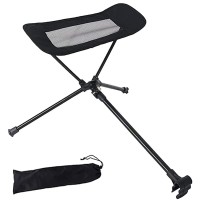 Ywhwlx Camping Chair Foot Rest For Hammock Chair Foldable Attachable Footrest Attachment With Retractable Design For Hiking Fishing Beach (Black)