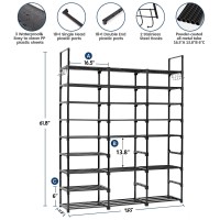 Mavivegue 9Tier Metal Shoe Rack Holds 5055 Pairs Tall Storage Shelf For Shoes Boots Entryway Closet Garage