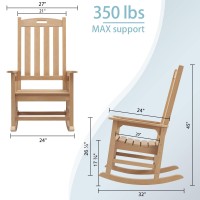 Psilvam Oversized Outdoor Rocking Chair With 21 Wide Seat And 32 Tall Backrest Preassembled With Most Components For Effo