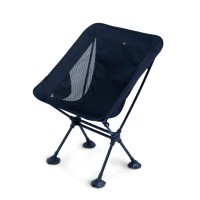 Iclimb Ultralight Compact Camping Folding Beach Chair With Anti-Sinking Large Feet And Back Support Webbing (Black - Square Frame)
