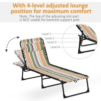 Outsunny Folding Chaise Lounge Pool Chair Patio Sun Tanning Chair Outdoor Lounge Chair With 4Position Reclining Back Breatha