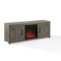 Gordon 58 Low Profile Tv Stand WFireplace Graywash