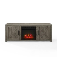 Gordon 58 Low Profile Tv Stand WFireplace Graywash