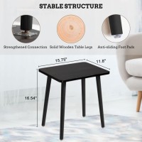 Foraofur Black Sideend Table Modern Minimalist Wooden Small Accent Table With Natural Legs For Living Room Bedroom Balcony