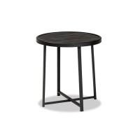 Baxton Studio Sadiya Modern Industrial Black Finished Metal Outdoor Side Table