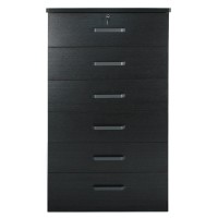 Better Home Products Liz Super Jumbo 6 Drawer Storage Chest Dresser in Black