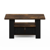 Furinno Andrey Coffee Table with Bin Drawer Amber PineBlack