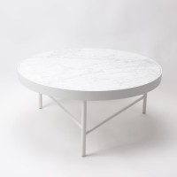 GFURN Blake Coffee Table Carrara White Marble Top