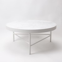 GFURN Blake Coffee Table Carrara White Marble Top