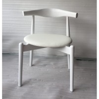 Hannah Chair Round Seat White White Leather