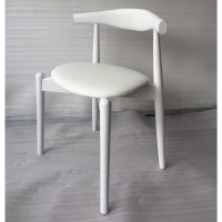 Hannah Chair Round Seat White White Leather