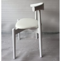 Hannah Chair Round Seat White White Leather