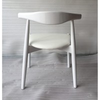 Hannah Chair Round Seat White White Leather