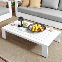 Modway Tahoe Aluminum Outdoor Patio Coffee Table In White