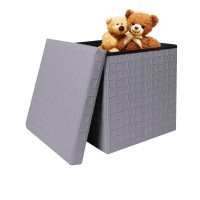 B Fsobeiialeo Storage Ottoman Cube, Faux Leather Footrest, Ottoman With Storage Cube Storage Box Chest, 15