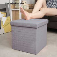 B Fsobeiialeo Storage Ottoman Cube, Faux Leather Footrest, Ottoman With Storage Cube Storage Box Chest, 15