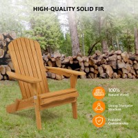 Vingli Wooden Folding Adirondack Chairs Set Of 2 For Outdoor All Weather Foldable Fir Pit Chairs Clearance Patio Lounge Chairs