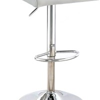 Adjustable Barstool with Rolled Button Tufted Back, Set of 2, White