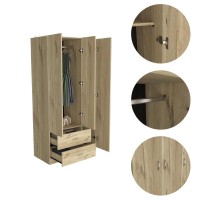 Bosko 3 Doors Armoire Light OakBlack