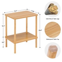 Apicizon 2 Tier End Table Boho Side Table With Storage Shelf Nightstand Bedside Table For Small Spaces Bedroom Living Room