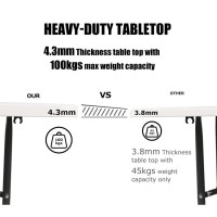 Heavy Duty 6Ft Folding Table Plastic Trestle For Garden Patio Bbq Picnic Party Dining Camping Catering Market White With Carrying Handle