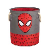 Marvel Spiderman 3 Piece Multi Size Fabric Nestable Toy Storage Basket Set, With Rope Carry Handles