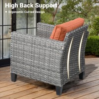 Ovios Patio Furniture Set 6 Pieces Outdoor Wicker Rattan Sofa Couch With Loveseat Ottomans And Comfy Cushions All Weather Hig