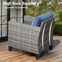 Ovios Patio Furniture Set 6 Pieces Outdoor Wicker Rattan Sofa Couch With Loveseat Ottomans And Comfy Cushions All Weather Hig