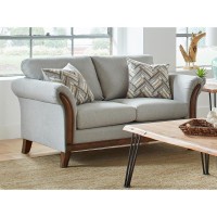 Roxanne Upholstered Flared Arm Loveseat Platinum