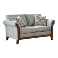 Roxanne Upholstered Flared Arm Loveseat Platinum