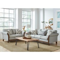 Roxanne Upholstered Flared Arm Loveseat Platinum