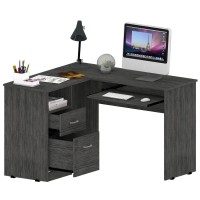 Idra LShaped Desk Grey Oak