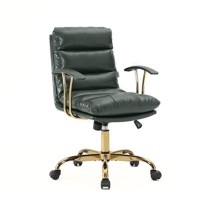 Leisuremod Regina Modern Padded Leather Adjustable Executive Office Chair With Tilt 360 Degree Swivel