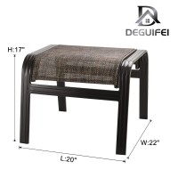 Deguifei Patio Footstools Outdoor Foot Rest Aluminum Ottomans Samll Seat Wicker Furniture Patio Ottoman 2 Pieces Brown