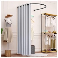 Madamera Clothing Store Fitting Room, Changing Room Used In Mall And Office, U-Dressing Room For Privacy Protection And Room Divider, Including Shading Curtain, Hanging Rod And Hook Up (38X38X79In)