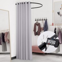 Madamera Clothing Store Fitting Room, Changing Room Used In Mall And Office, U-Dressing Room For Privacy Protection And Room Divider, Including Shading Curtain, Hanging Rod And Hook Up (38X38X79In)