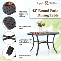 Sophia William Outdoor Dining Set Patio Dining Set For 4 Round Patio Table And Chairs Set 5 Pieces With Swivel Patio Chairs 42