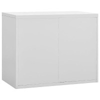 Vidaxl Filing Cabinet, File Cabinet For Home Office Living Room School, Storage Cabinet With 2 Drawers, Under Desk, Industrial, Light Gray Steel