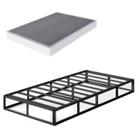 Theocorate Twin Xl Box Spring And Cover Set, 5 Inch Low Profile Metal Boxspring, Heavy Duty Structure With Easy Clean Cover, Mattress Foundation, Noise Free, Non-Slip, Easy Assembly