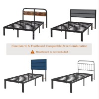 Comasach Queen-Size Metal Bed-Frame No Box-Spring Needed,12-Inch Noise Free Black Platform-Bed Base, Easy Assembly,Heavy Duty Steel Slat Support Non Slip Mattress Foundation