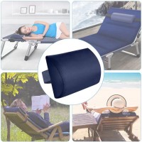 Zero Gravity Chair Set Of 2 Replacement Pillow Headrest With Elastic Band, Universal Soft Removable Padded Cushion Head Pillow For Zero Gravity Lounge Chair, Folding Patio Lawn Recliner Chair, Blue
