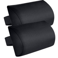 Zero Gravity Chair Set Of 2 Replacement Pillow Headrest With Elastic Band, Universal Soft Removable Padded Cushion Head Pillow For Zero Gravity Lounge Chair, Folding Patio Lawn Recliner Chair, Black