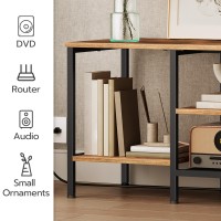 Hoobro Tv Stand With Power Outlets To 65 Inches Tv Console Table With Open Storage Shelves Industrial Media Entertainment Cent