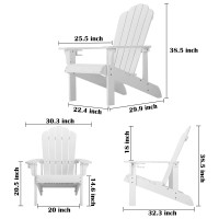 Homehua Hard Plastic Adirondack Chair Weather Resistant With Cup Holder Imitation Wood Stripes Easy To Assemble Maintain Ou