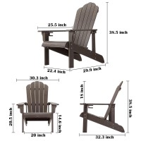 Adirondack Chair Set Of 2 Adirondack Chair Weather Resistant With Cup Holder Imitation Wood Stripes Easy To Assemble Outdoor