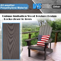 Adirondack Chair Set Of 2 Adirondack Chair Weather Resistant With Cup Holder Imitation Wood Stripes Easy To Assemble Outdoor