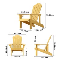 Homehua Adirondack Chair Set Of 4 Adirondack Chair Weather Resistant With Cup Holder Imitation Wood Stripes Easy To Assemble