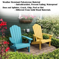 Homehua Adirondack Chair Set Of 4 Adirondack Chair Weather Resistant With Cup Holder Imitation Wood Stripes Easy To Assemble