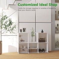 Cahome Cube Storage Organizer 6Cube Shelves Units Closet Cabinet Diy Plastic Modular Book Shelf Ideal For Bedroom Living